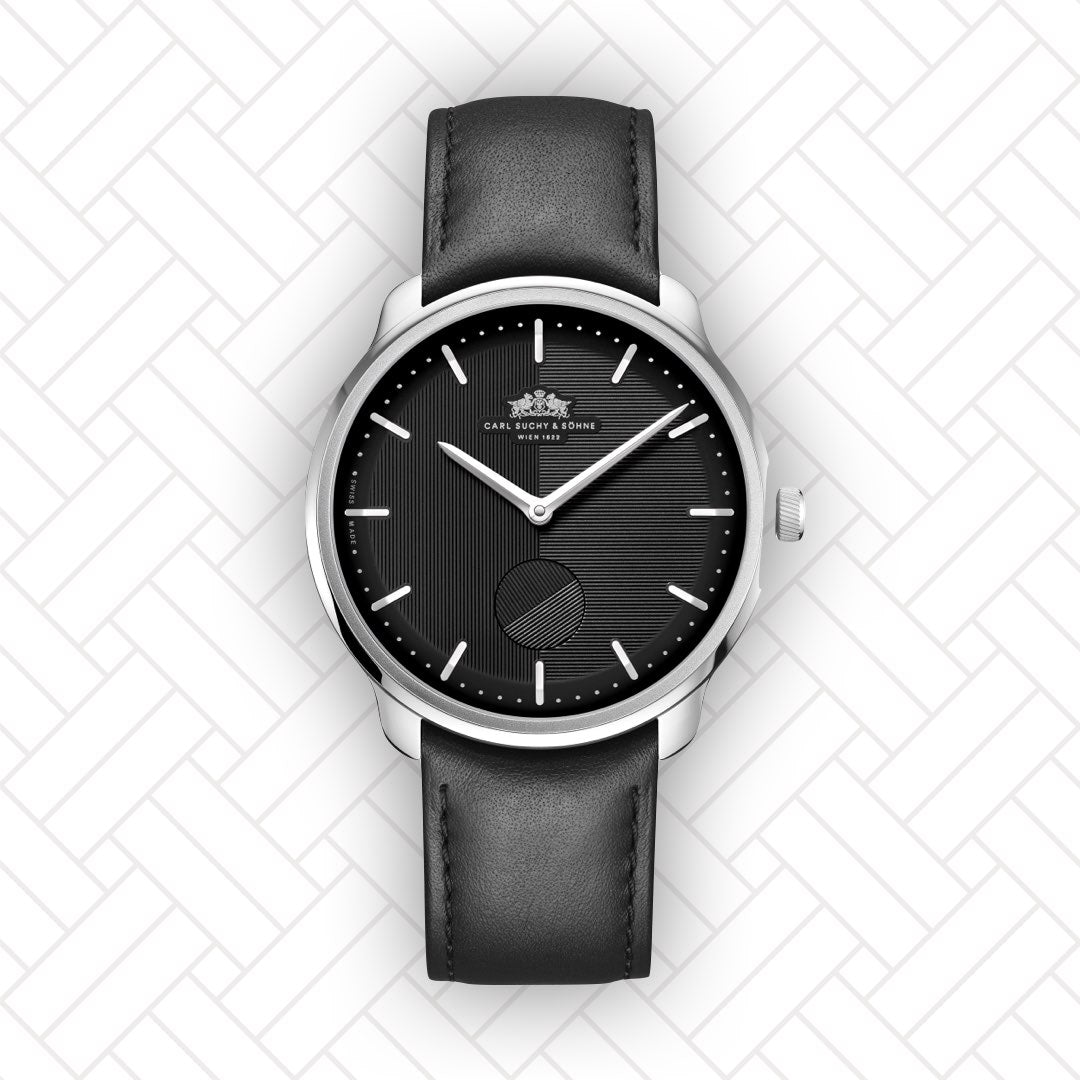 Carl Suchy & Söhne Waltz N°1 – Stainless Steel Case Black Dial (Built to Order)