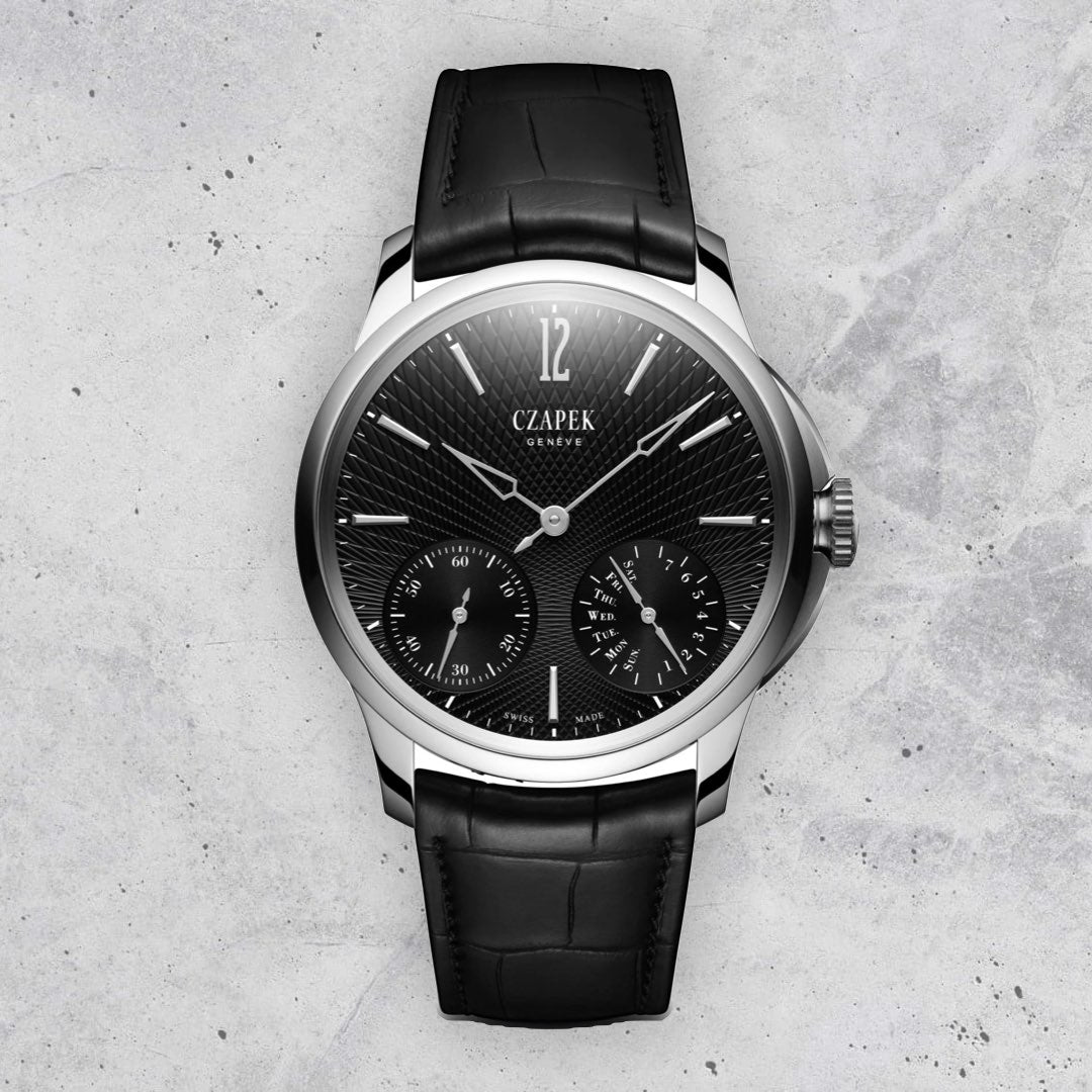 Czapek Quai des Bergues 40.5mm No. 17 Double Soleil Tuxedo Black (In-stock - Ships Now)