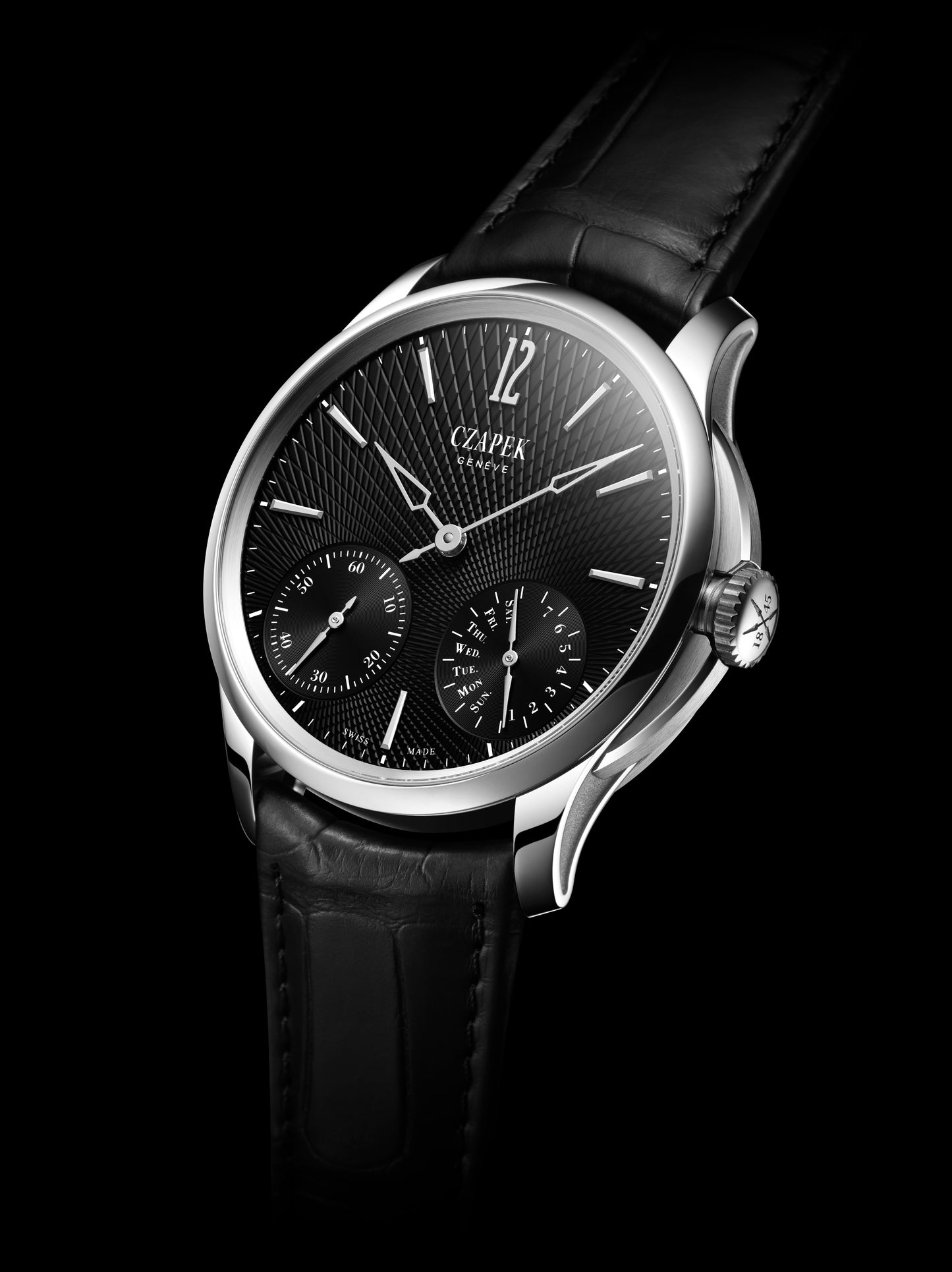 Czapek Quai des Bergues 40.5mm No. 17 Double Soleil Tuxedo Black (In-stock - Ships Now)