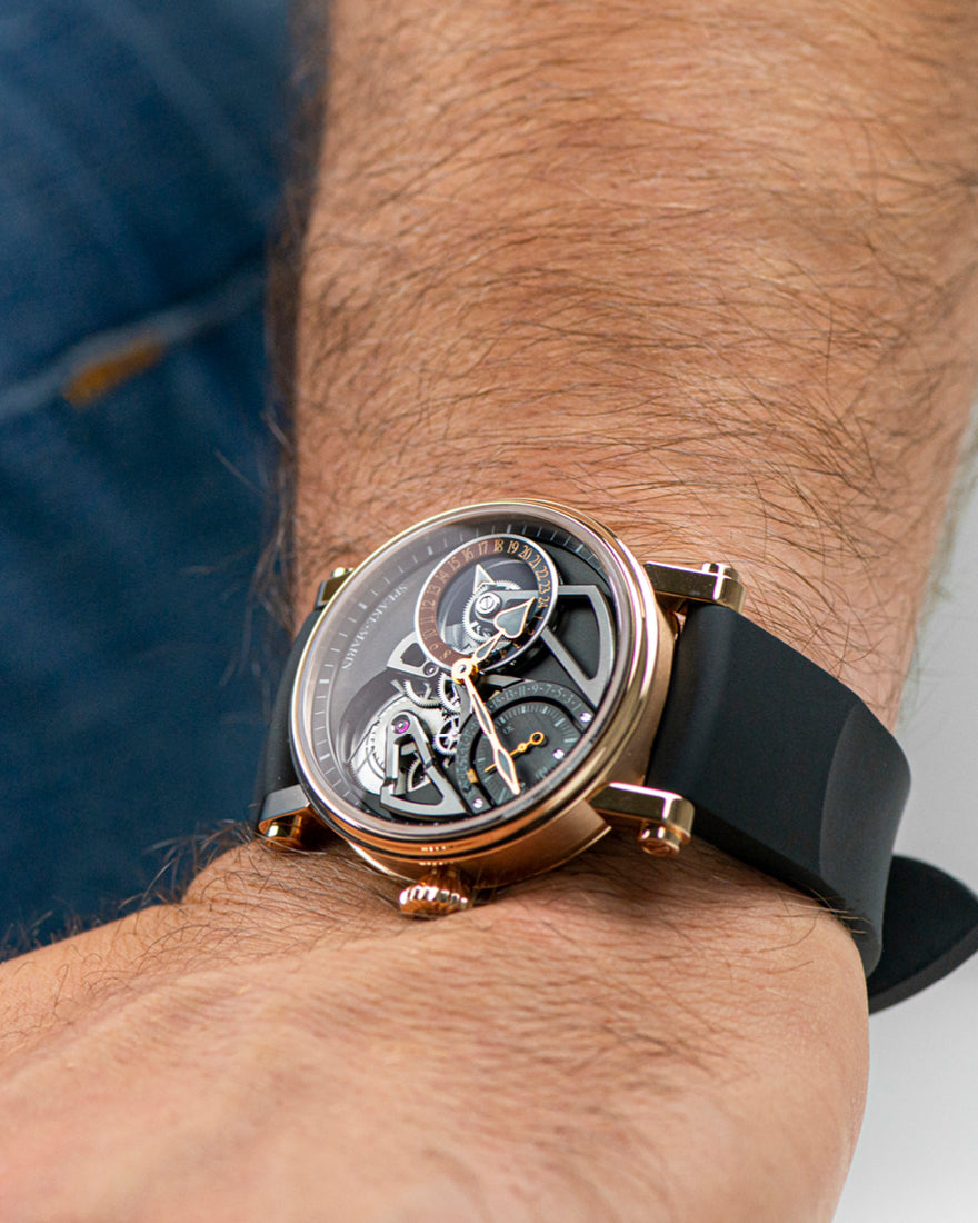 Speake-Marin Openworked Dual Time Red Gold 42mm (Special Order)