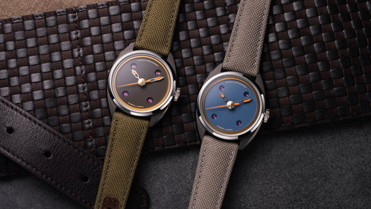 First Look at the Singer Reimagined Caballero Titanium Avio Blue and Cocoa Brown