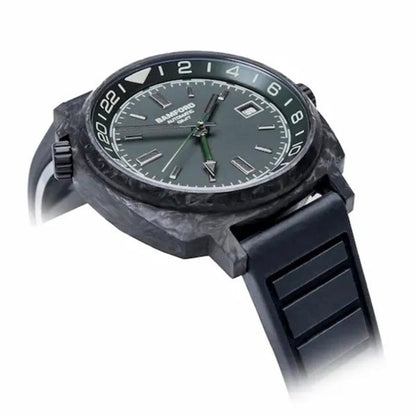 Bamford London GMT Forged Carbon Dark Muted Green with Silver Accents (In-stock - Ships Now)