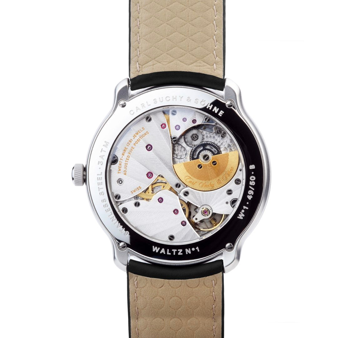 Carl Suchy & Söhne Waltz N°1 – Stainless Steel Case Black Dial (Built to Order)