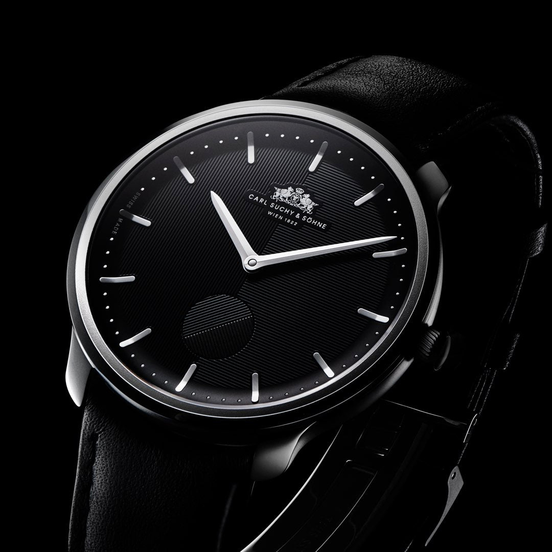 Carl Suchy & Söhne Waltz N°1 – Stainless Steel Case Black Dial (Built to Order)