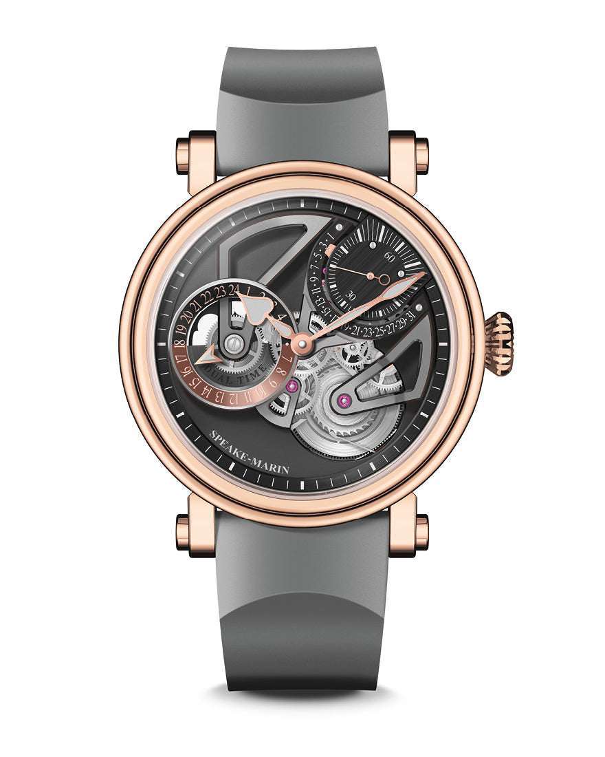 Speake-Marin Openworked Dual Time Red Gold 38mm (Special Order)