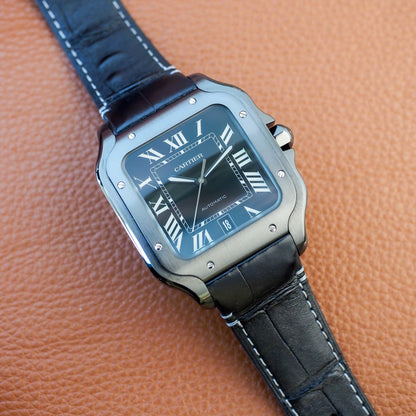 Cartier Santos de Cartier Large Black ADLC Steel WSSA0039 (Pre-owned)