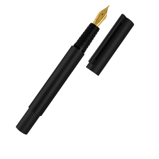 Otto Hutt design08 PVD Black Fountain Pen - 18K Gold Nib (M)