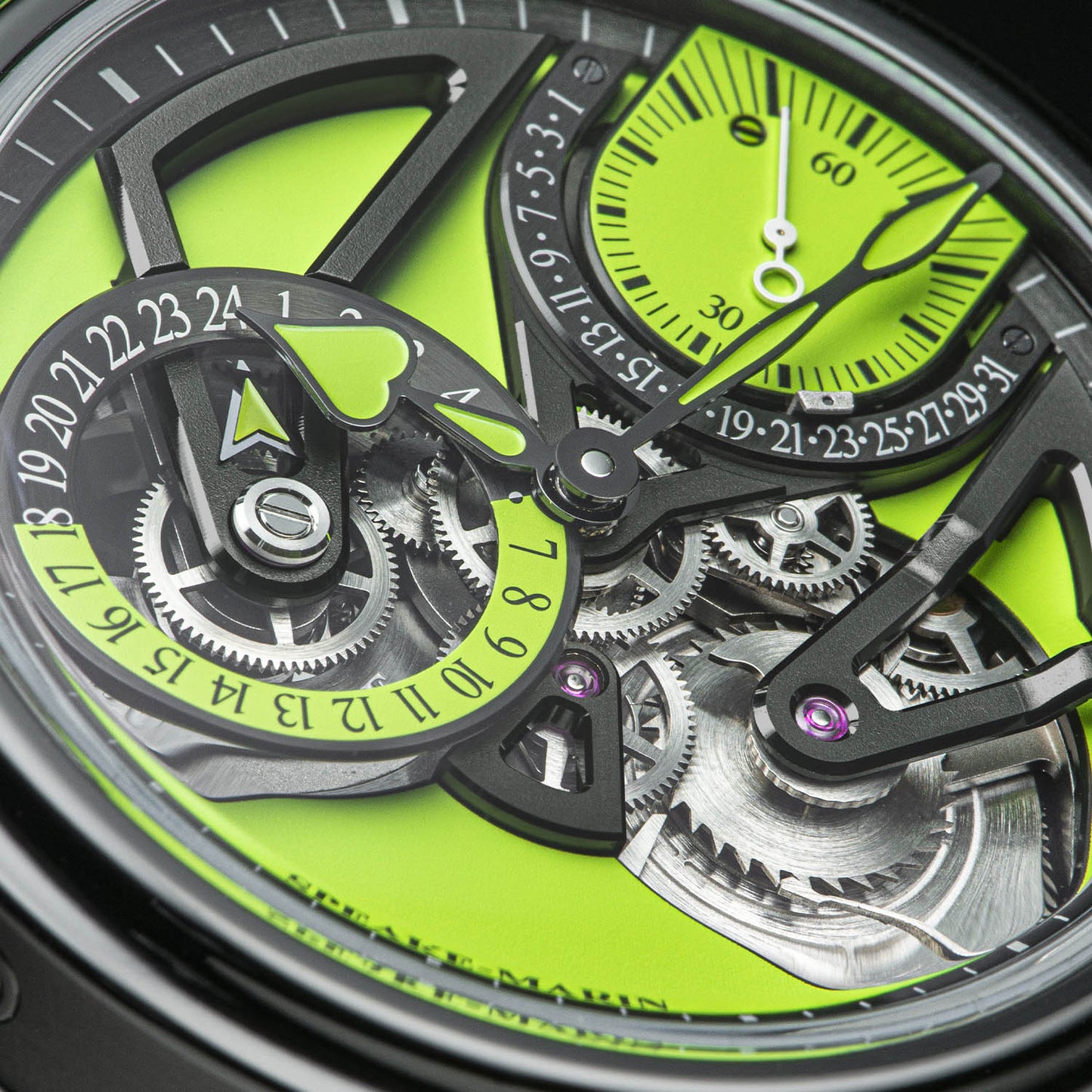 Speake-Marin Openworked Dual Time Lime 42mm (In-stock - Ships Now)