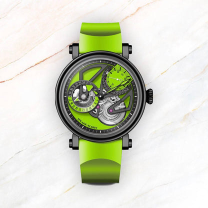 Speake-Marin Openworked Dual Time Lime 42mm (In-stock - Ships Now)