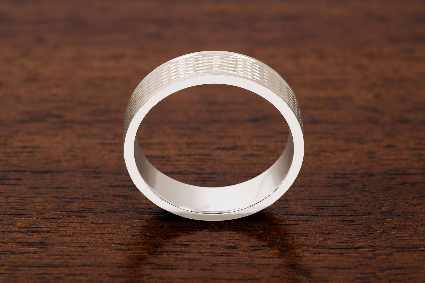 J.N. Shapiro Engine Turned Ring in 18k Palladium White Gold